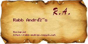 Rabb András névjegykártya