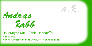 andras rabb business card